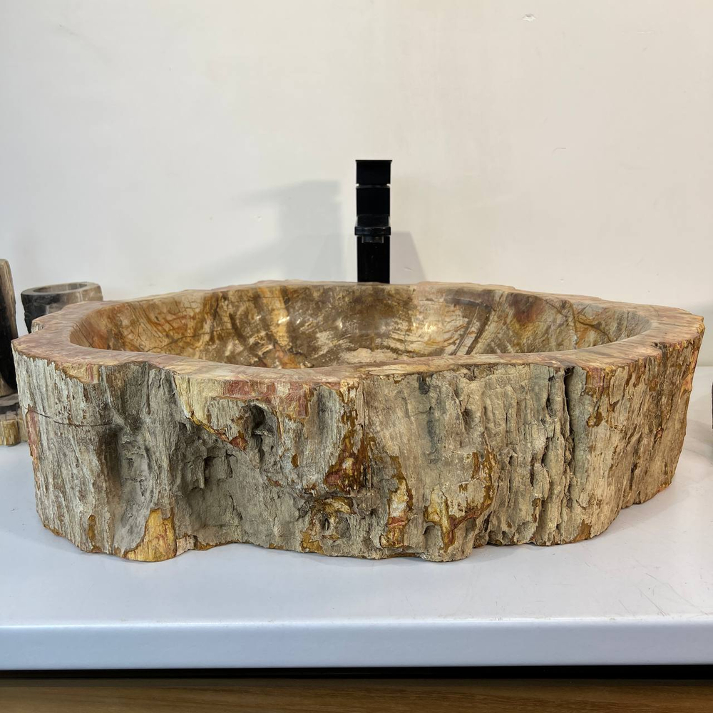Раковина из окаменелого дерева ПАРА! OD-67011 63x46x16 из натурального камня