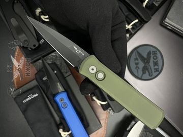 Складной нож Pro-Tech GODSON 721GRN c клинком из стали 154CM, рукоять алюминий