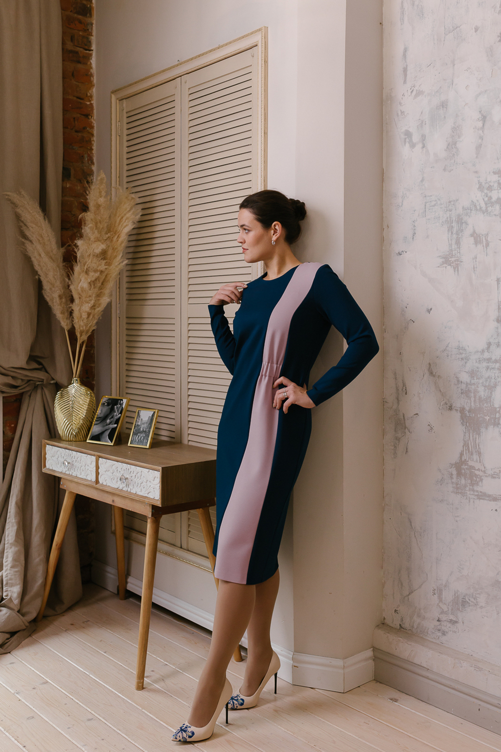 Трикотажное платье Mila Bezgerts 3059АЕ, цвет Зеленый, размер 50-164