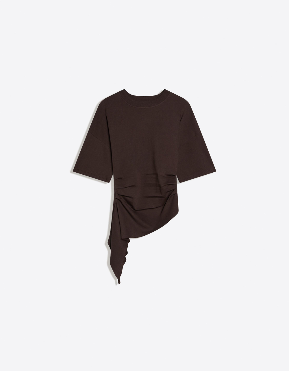 Женская футболка с короткими рукавами и сборками - BERSHKA