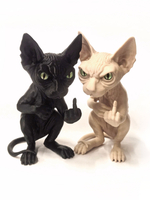 Фигурка кота, недовольный Сфинкс, 3Д печать, высота 13,5 см., бежевый