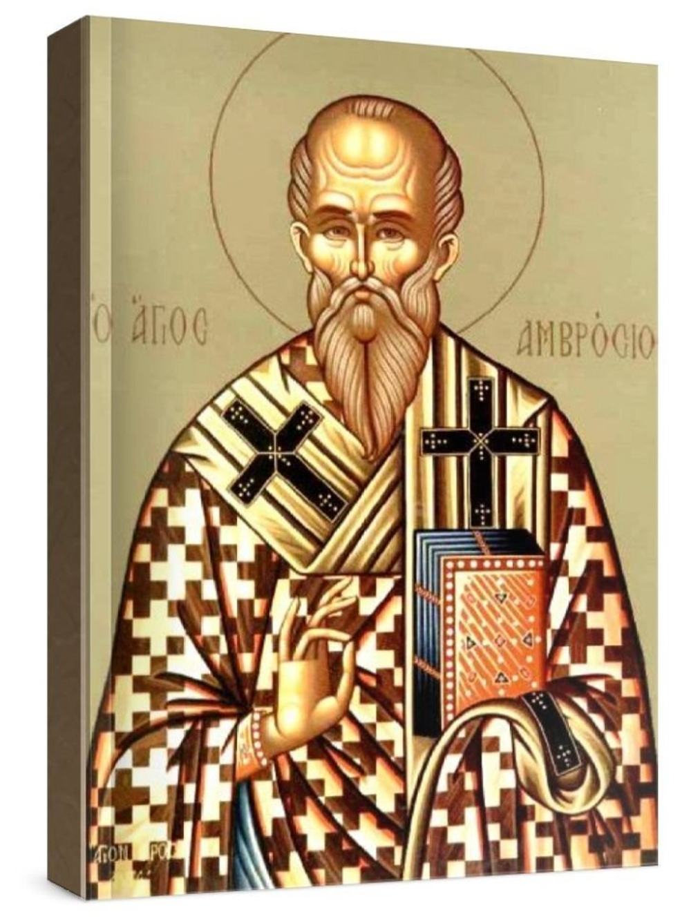Амвросий Медиоланский (рукописная икона)