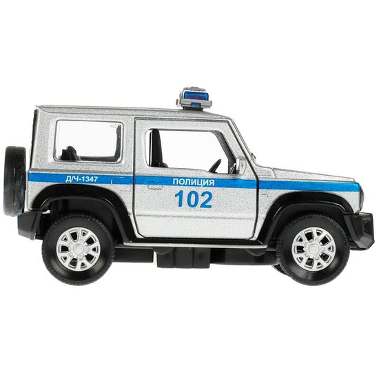 Машина металл SUZUKI JIMNY ПОЛИЦИЯ 11,5 см, двер, баг, инер, сер, кор. Технопарк