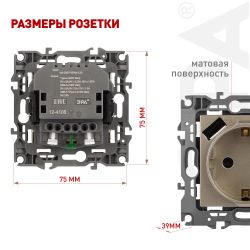 Розетка ЭРА Серия 12 12-4108-04 2P+E 16A-250В со шторками с USB type-A+C 5В-3А шампань | Эра 12