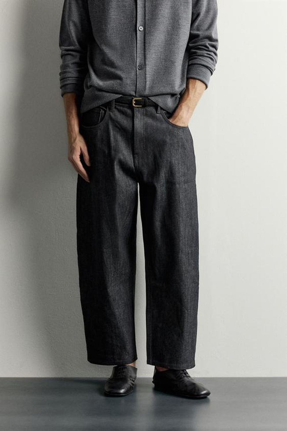 ZARA ДЖИНСЫ TAPERED WIDE LEG, ИНДИГО