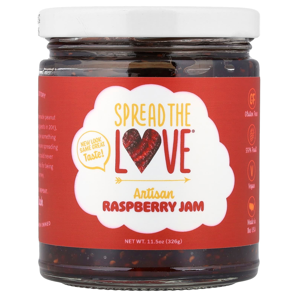 Spread The Love, Малиновое варенье, 326 г (11,5 унции)