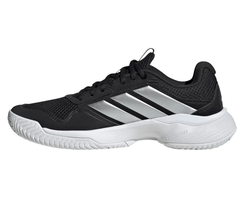 Женские Кроссовки теннисные Adidas GameCourt 3 W - core black/silver metallic/cloud white