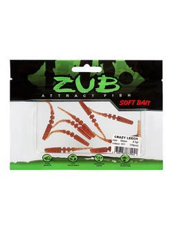 Приманка ZUB-CRAZY LEECH 50мм(2")-10шт, (цвет 911) машинное масло с блестками