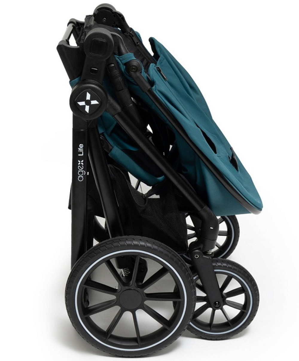 Коляска Agex Life 3 в 1 с автокреслом i-Safe Black ALG528 Green (Зеленый)