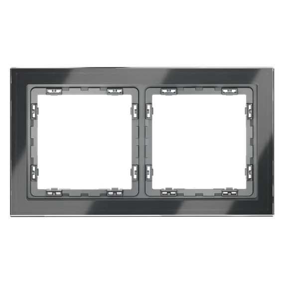 Рамка стеклянная на 2 поста Voltum S70 Графит VLS110207