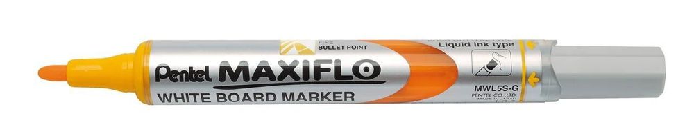 Маркер Pentel Maxiflo 4 мм, пулеобразное, MWL5S-G желтый Маркер Pentel Maxiflo 4 мм, пулеобразное, MWL5S-G желтый
