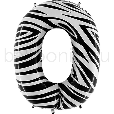 Шар ЦИФРА 0 Zebra 40" 102 см