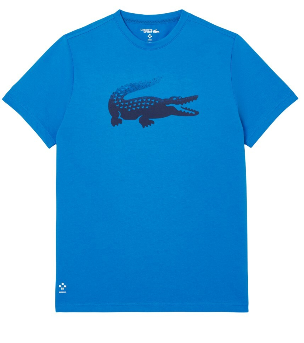 Мужская теннисная футболка Lacoste Tennis x Daniil Medvedev - небесный