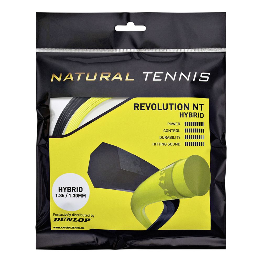 Струны теннисные Dunlop Revolution NT Hybrid Set String Set 12m - Black, Yellow