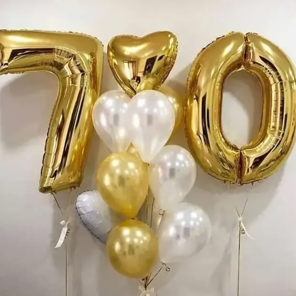 Бело-золотая композиция — 80 лет