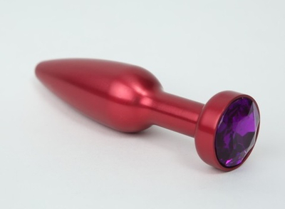 Пробка металл красная с фиолетовым стразом 11,2х2,9см47199-6MM