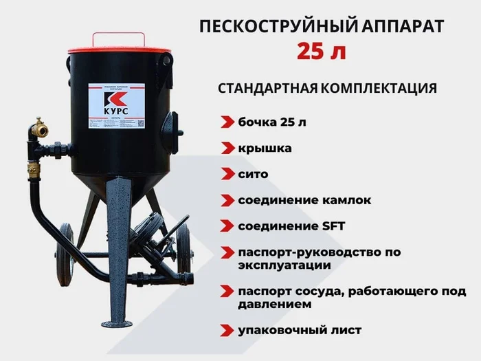 Пескоструйный аппарат 25 без с шиберным затвором