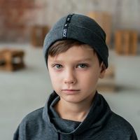 Шапка и снуд комплект "Вb team" антрацит меланж