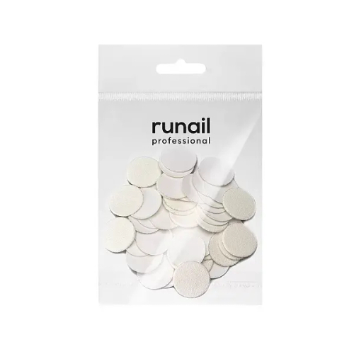 Сменные файлы для педикюрного диска белые M (20мм) 100 грит Runail, 50 шт