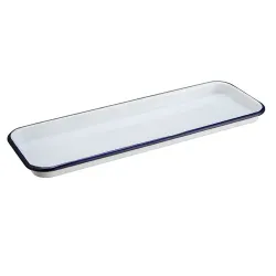 Блюдо прямоугольное 34,7*12,7*1,7 см 400 мл Blue Rim эмалированая сталь SUNNEX [1]