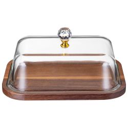 БЛЮДО ДЛЯ СЕРВИРОВКИ LEFARD "CRYSTAL" С КРЫШКОЙ 21,5*16,5*10 СМ