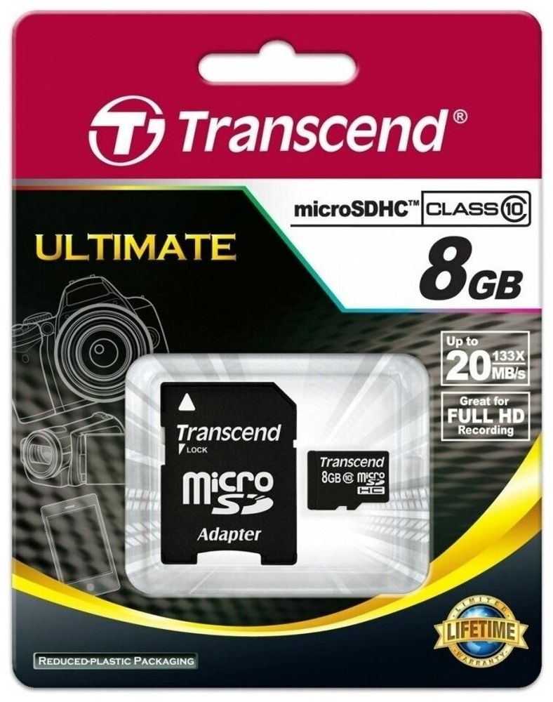 Карта памяти Transcend 8GB SDHC Class10 Карта памяти Transcend 8GB SDHC Class10