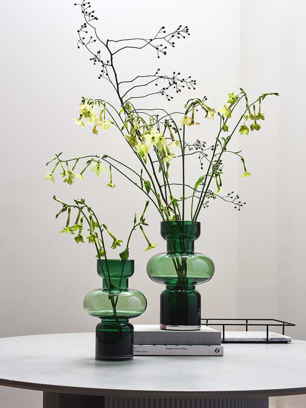 Ваза florum, 25 см, изумрудная