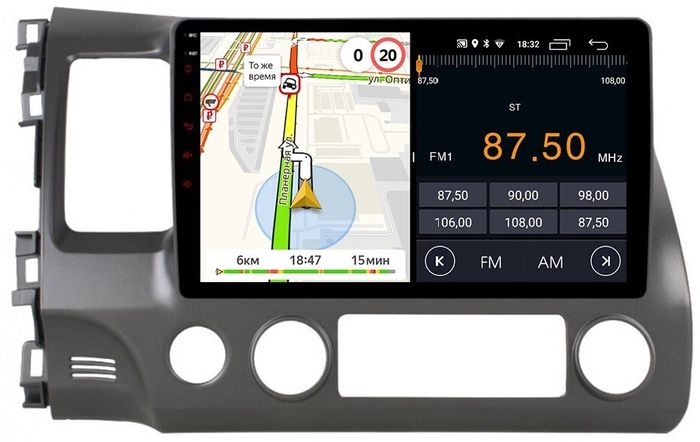 Магнитола для Honda Civic 8 4d 2005-2012 седан - Parafar PF044FHD на Android 13, CarPlay, 4G SIM-слот