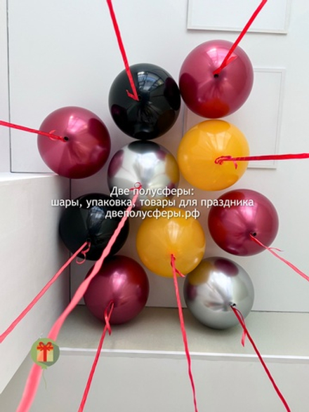 Фонтан с шарами хром и шарами пастель