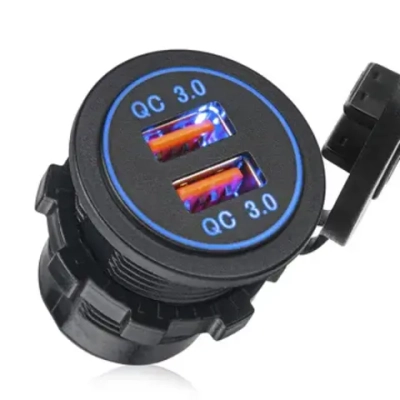 Гнездо врезн. 12В - USB 2шт. (QC3.0) + Type-C (3.6A)