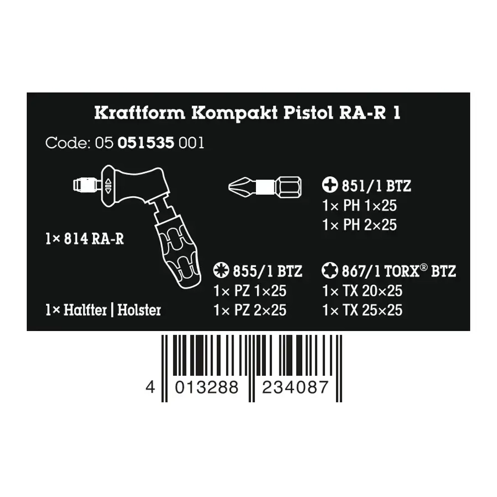 Набор Kraftform Kompakt Pistol RA-R 1 WERA 05051535001