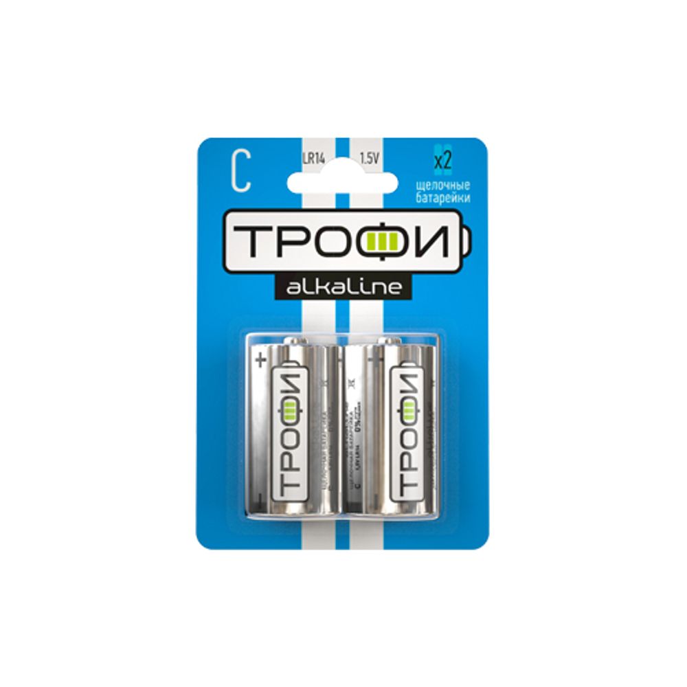 Батарейки Трофи LR14-2BL ENERGY POWER Alkaline | Батарейки Щелочные (Алкалиновые)