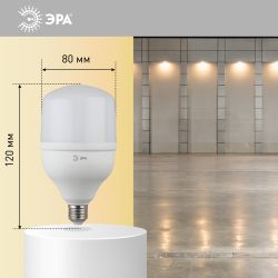 Лампа светодиодная POWER ЭРА STD LED T80-20W-2700-E27 20Вт колoкол теплый белый свет Е27 | Лампы cветодиодные POWER