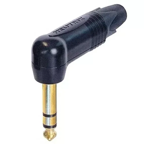 Neutrik NP3RX-B кабельный разъем Jack 6,3мм TRS (стерео) штекер угловой, компактный черненый корпус