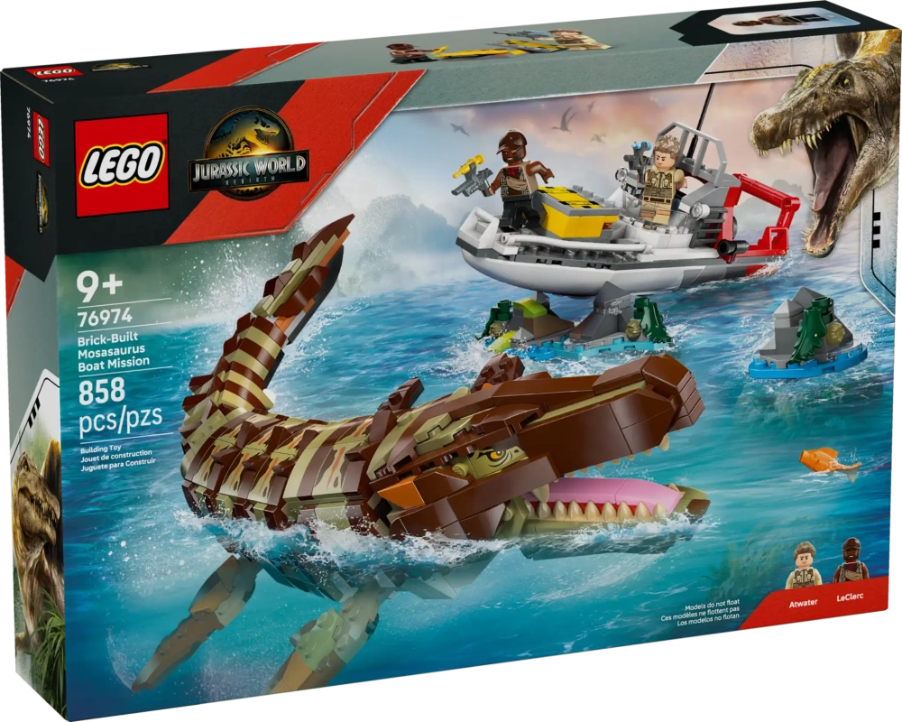 Конструктор LEGO Jurassic World 76974 Миссия на лодке с мозазавром