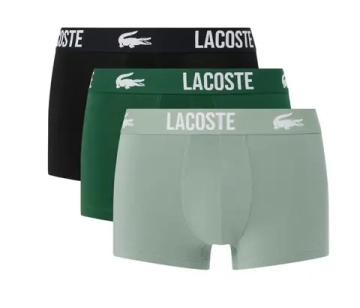 Мужские спортивные боксеры Lacoste Stretch Cotton Trunks 3P - lichen/green/black