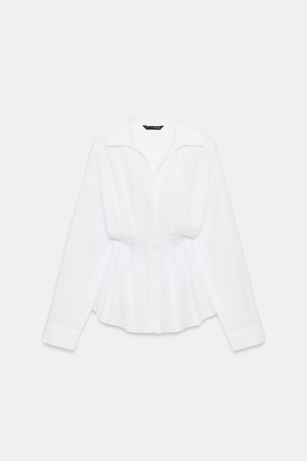РУБАШКА В ПОЛОСКУ СО СКЛАДКАМИ — ZARA
