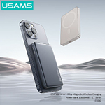 Power Bank внешний аккумулятор повербанк магнитный беспроводной MagSafe USAMS 10000 мАч 20W(cd242)