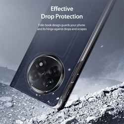 Чехол синего цвета с премиальной искусственной кожи от Dux Ducis для OPPO Find N5, серия Bril Series Case