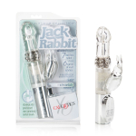 Серебристый хай-тек вибратор Jack Rabbit с крольчонком - 23 см. (Цвет: серебро)