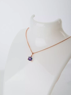 Кулон-кубик Миражи с фиолетовым кристаллом Swarovski