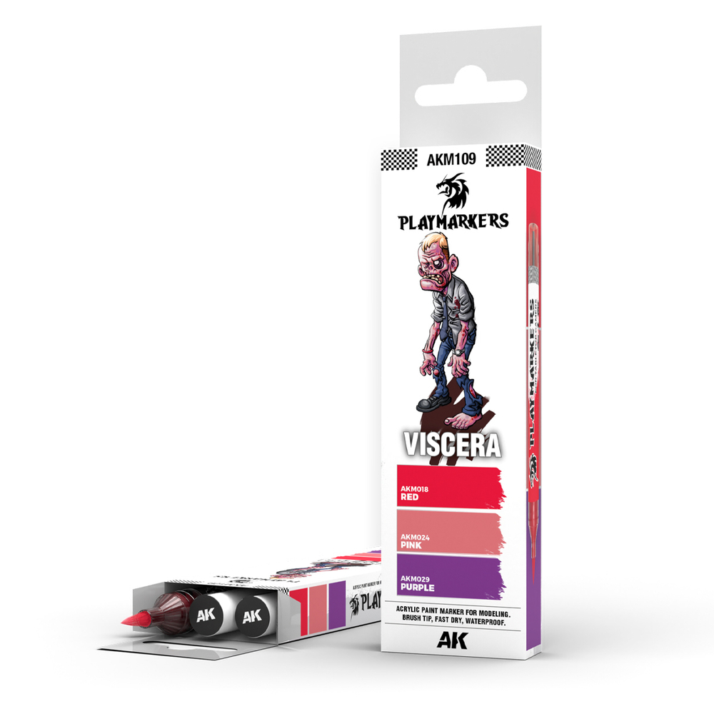 Набор Акриловых маркеров с кистью Playmarkers set - Viscera