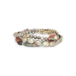 Браслет Nature Bijoux, L'ile Rousse, в несколько оборотов, с жемчугом и яшмой "Пикассо", NB25.2-13-4