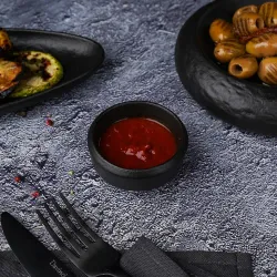 Соусник 50 мл d 6,7 см h3,4 см круглый фарфор Smooth Black Raw Stellar P.L. Proff Cuisine [10]