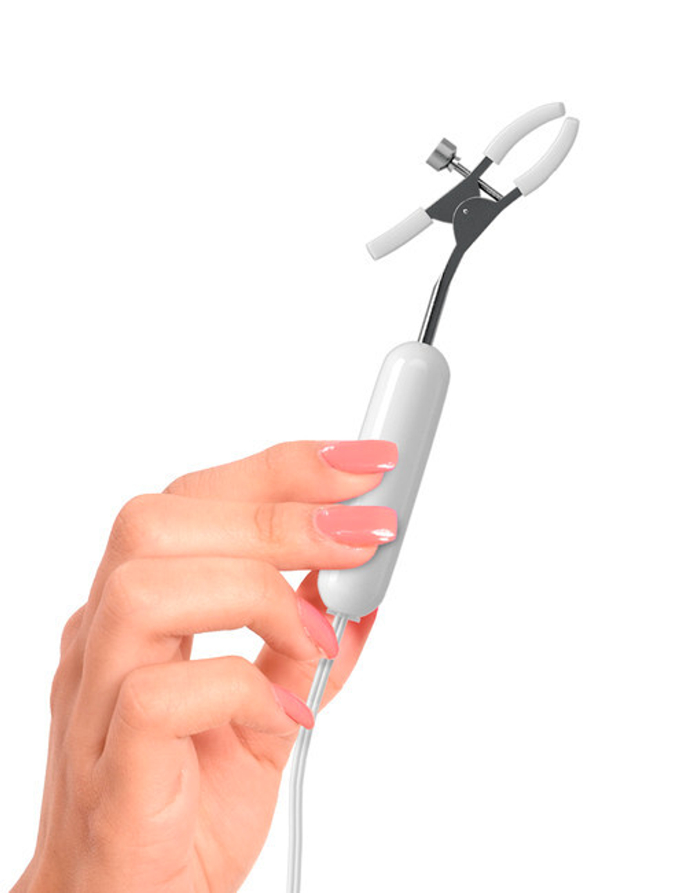 Зажим для сосков с Usb адаптером Nipple Clamp (Цвет: белый с серебряным)