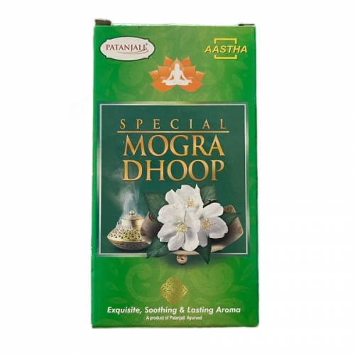 Могра мягкие благовония дхуп PATANJALI Aastha Special Mogra Dhoop 10ps