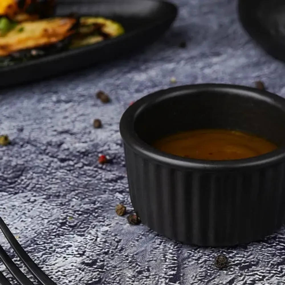 Соусник 90 мл d 7 см h4 см круглый фарфор Рамекин Black Raw Stellar P.L. Proff Cuisine [12]