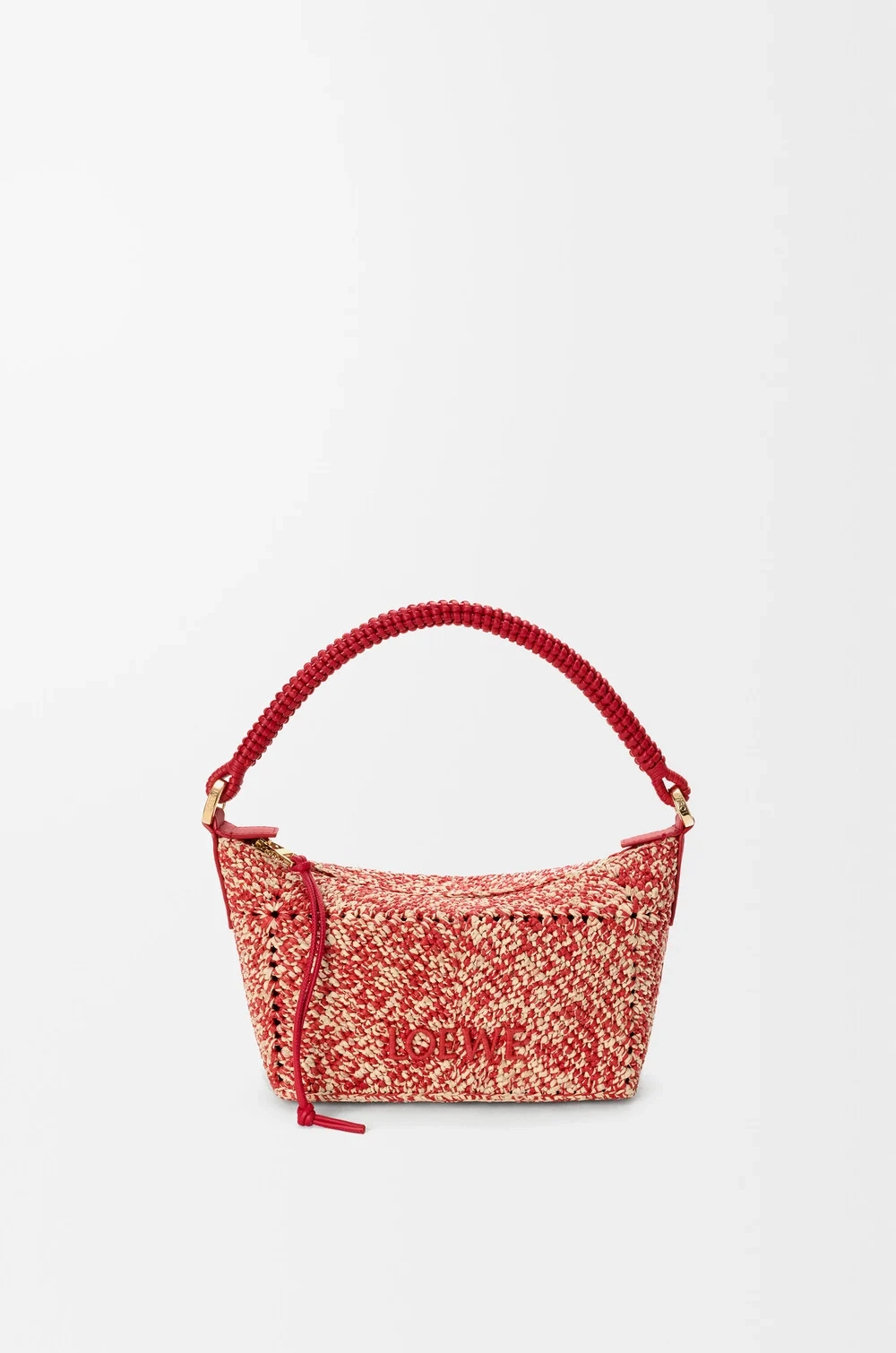 Loewe Мини-сумка Cala из телячьей кожи и рафии, красный