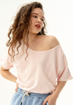 Футболка оверсайз Bowery NYC Slub Lady Pink