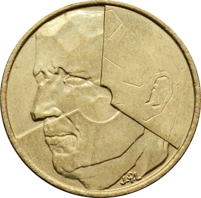 5 франков 1986-1993 Бельгия (надпись на французском BELGIQUE)